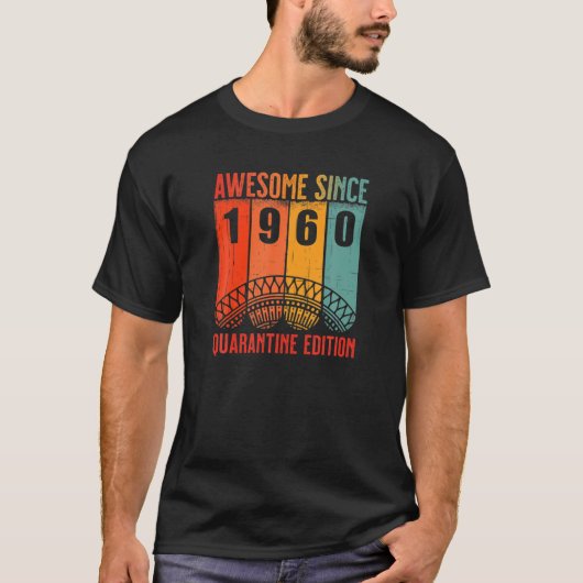 ヴィンテージ素晴らし1960年の誕生日年齢60クアラント Tシャツ (正面)