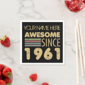 ヴィンテージ素晴らし1961 60誕生日 スタンダードカクテルナプキン (インサイチュ)