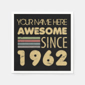 ヴィンテージ素晴らし1962 60誕生日 スタンダードカクテルナプキン (正面)