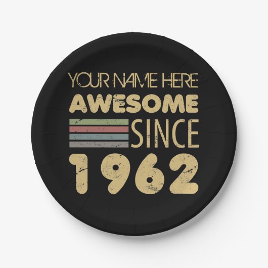 ヴィンテージ素晴らし1962 60誕生日 ペーパープレート (正面)
