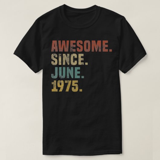 ヴィンテージ素晴らし1975年6月以降47日パーティー47 Tシャツ (デザイン正面)
