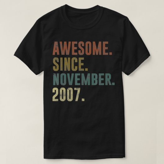 ヴィンテージ素晴らし2007年11月15誕生日以降 Tシャツ (デザイン正面)