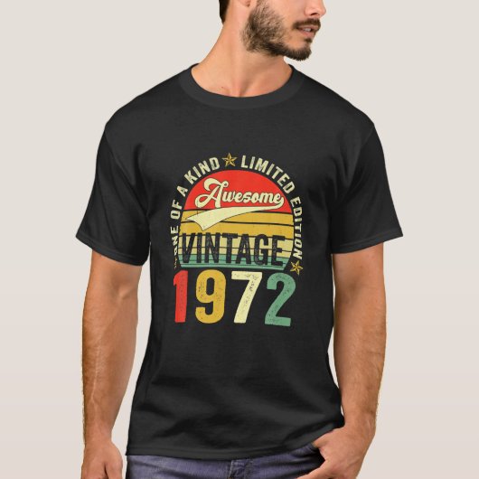 ヴィンテージ素晴らし50歳1972年50誕生日 Tシャツ (正面)