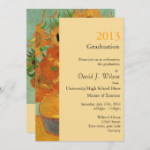 ヴィンテージ素晴らし・アート12人ひまわり卒業 招待状 (正面/裏面)