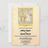 ヴィンテージ素朴おもしろい漫画結婚ズ 招待状 (正面)