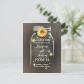 ヴィンテージ素朴お洒落・メイソン・ジャー日付を保存 案内ポストカード (スタンド正面)