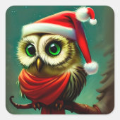 ヴィンテージ素朴かわいいサンタフクロムクリスマス スクエアシール (正面)