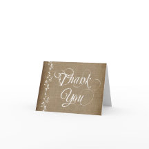 ヴィンテージ素朴つる植物結婚サンキューカード