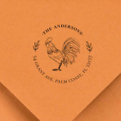 ヴィンテージ素朴とルースター名前をカスタムするとアドレス ラバースタンプ