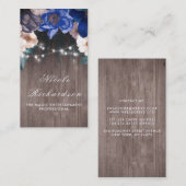 ヴィンテージ素朴と海軍とブルー王室のフローラボー 名刺 (正面/裏面)