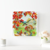 ヴィンテージ素朴と秋 スクエア壁時計 (ホーム)