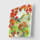 ヴィンテージ素朴と秋 スクエア壁時計 (傾斜)