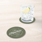 ヴィンテージ素朴なウッドランドセーブ・ザ・デート案内 ラウンドペーパーコースター (インサイチュ)