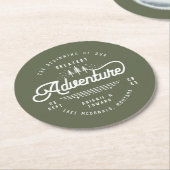 ヴィンテージ素朴なウッドランドセーブ・ザ・デート案内 ラウンドペーパーコースター (アングル)