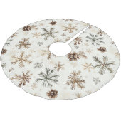 ヴィンテージ素朴なクリスマスツリースカート、松のコーン ブラッシュドポリエステルツリースカート (アングル)