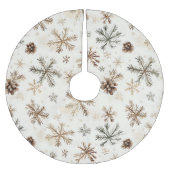 ヴィンテージ素朴なクリスマスツリースカート、松のコーン ブラッシュドポリエステルツリースカート (正面)