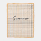 ヴィンテージ素朴なタータンチェック格子灰色の名前 フリースブランケット (正面)