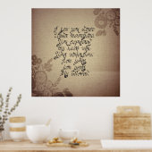 ヴィンテージ素朴なテキス擦り切れたトアイボリーの愛の詩 ポスター (キッチン)