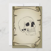 ヴィンテージ素朴なパイレーツハロウィーンの衣装パーティー 招待状 (裏面)