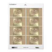 ヴィンテージ素朴なリネンミツバチ蜂蜜瓶ラベル ラベル (フルシート)