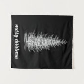 ヴィンテージ素朴な中立スプルースの陽気なクリスマス タペストリー (正面(横))