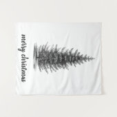 ヴィンテージ素朴な中立スプルースの陽気なクリスマス タペストリー (正面(横))