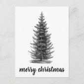 ヴィンテージ素朴な中立スプルースの陽気なクリスマス ポストカード (正面)