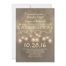 ヴィンテージ素朴な光結婚式招待状