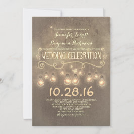 ヴィンテージ素朴な光結婚式招待状 招待状