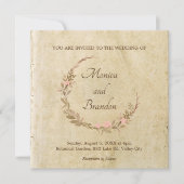 ヴィンテージ素朴な古い紙結婚式招待状 招待状 (正面)