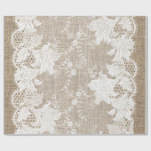 ヴィンテージ素朴な国伝統的のラップとレース ラッピングペーパー (フラット)