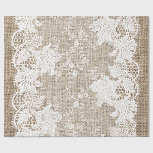 ヴィンテージ素朴な国伝統的のラップとレース ラッピングペーパー (フラット)