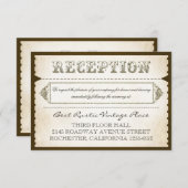 ヴィンテージ素朴な披露宴カード – チケット エンクロージャーカード (正面/裏面)