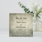 ヴィンテージ素朴な時計スクリプト結婚式の日付を保存 セーブザデート (スタンド正面)