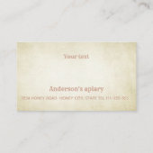 ヴィンテージ素朴な書道蜂蜜枝 名刺 (裏面)