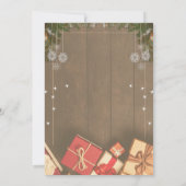 ヴィンテージ素朴な木の雪クリスマス 招待状 (裏面)