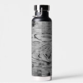 ヴィンテージ素朴な灰色の黒焦げ木材モノグラム ウォーターボトル (右面)