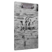 ヴィンテージ素朴な灰色の黒焦げ木材モノグラム クリップボード (右)