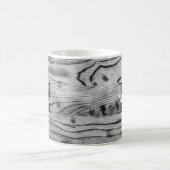 ヴィンテージ素朴な灰色の黒焦げ木材モノグラム コーヒーマグカップ (中央)