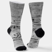 ヴィンテージ素朴な灰色の黒焦げ木材モノグラム ソックス (傾斜あり)