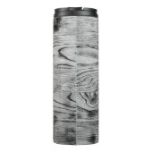 ヴィンテージ素朴な灰色の黒焦げ木材モノグラム タンブラー (裏面)