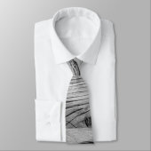 ヴィンテージ素朴な灰色の黒焦げ木材モノグラム ネクタイ (タイ)