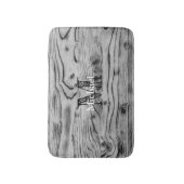 ヴィンテージ素朴な灰色の黒焦げ木材モノグラム バスマット (正面縦)