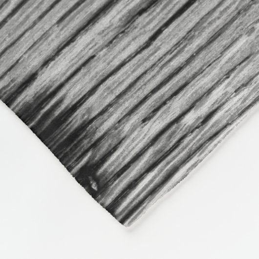 ヴィンテージ素朴な灰色の黒焦げ木材モノグラム フリースブランケット (角)