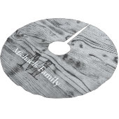 ヴィンテージ素朴な灰色の黒焦げ木材モノグラム ブラッシュドポリエステルツリースカート (アングル)