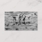 ヴィンテージ素朴な灰色の黒焦げ木材モノグラム 名刺 (正面)