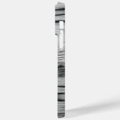 ヴィンテージ素朴な灰色の黒焦げ木材モノグラム Case-Mate iPhoneケース (裏面 / 左)