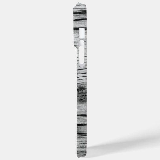 ヴィンテージ素朴な灰色の黒焦げ木材モノグラム Case-Mate iPhoneケース (裏面 / 左)