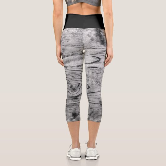 ヴィンテージ素朴な灰黒色の焦げエレガント木 カプリレギンス (裏面)