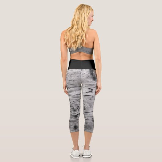 ヴィンテージ素朴な灰黒色の焦げエレガント木 カプリレギンス (裏面)